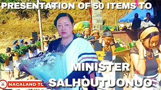 Presentation of 50 symbolic items to Minister #Salhoutuonuo Kruse on December 17 at Kiruphema ground