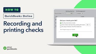 How to record \u0026 print checks in QuickBooks Online