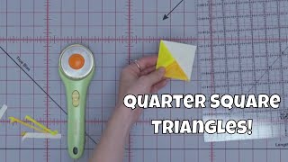 How to Piece Two at a Time QUARTER Square Triangles Quilting Tutorial