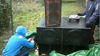 hmaudio soundsystem two v18-1000 miniscoops powerd from a proline 2700