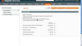 SkyWire Recurring Module for Magento - Creating a New Recurring Profile