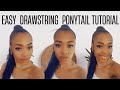 EASY DRAWSTRING PONYTAIL TUTORIAL! DIY ! FUNMIE...