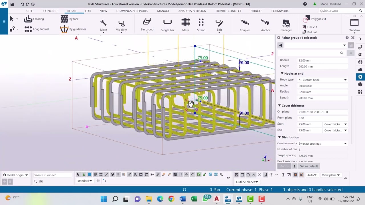 [Tekla Structures] Pemodelan Dan Detailing Elemen Pondasi - YouTube