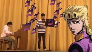 Playing Giorno’s theme at a school cultural event Piano Violin Duet