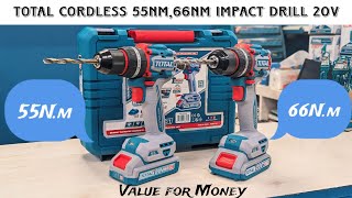 Total Cordless drill 20V || Compact Brushless impact Drill.