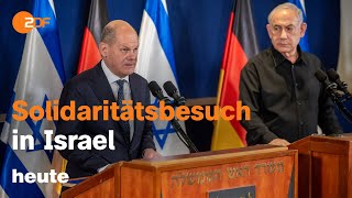 heute 19:00 Uhr 17.10.23 Scholz trifft Netanjahu, Brüssel Attentäter, Frankfurt Buchmesse (english)
