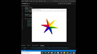 Draw colorful Start Spiral Using Python Turtle Graphic0 #coding #pythonturtle #python