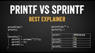 Printf vs Sprintf | C programming