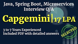 Capgemini Java, Spring Boot, Microservices Interview Questions and Answers | Mock