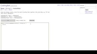 Coding Bat - Java String Tutorial MakeAbba
