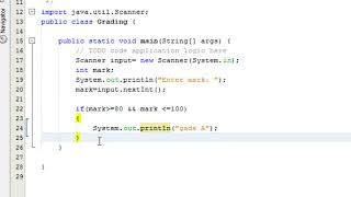 Java School grading system using if statements