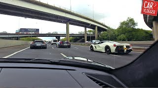 CHASING HYPERCARS in LONDON | LaFerrari Agera R Performante LT675 SpecialeA AMG GT R 458LW R8V10+