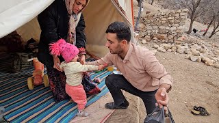 Documentary of nomadic life. Khodafozi Khosrow with Diana and Niloufar in the mountains