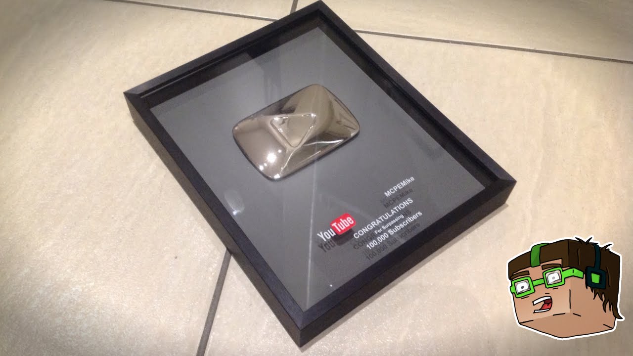 Silver Play Button 100k Subscribers Plaque Youtube