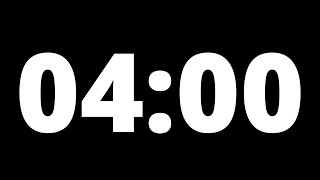 4 Minute Countdown Timer With Alarm (Black Background, No Music, No Sound)