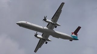 Luxair Bombardier DHC-8-400 LX-LQI Final Approach + Landing at Berlin Tegel Airport