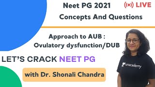 Approach to AUB : Ovulatory dysfunction/DUB | Target NEET PG 2021 | Dr. Shonali Chandra