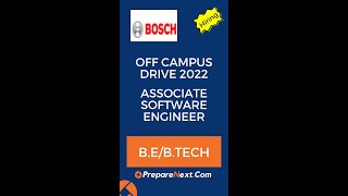 Bosch Off Campus Drive 2022 | Associate Software Engineer | IT Job | Engineering Job