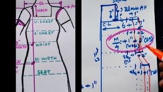 Kurti / Chudidhar Top cutting/ Easy calculation.குர்தி / சுடிதார் டாப் கட்டிங் ஈஸி கட்டிங்.