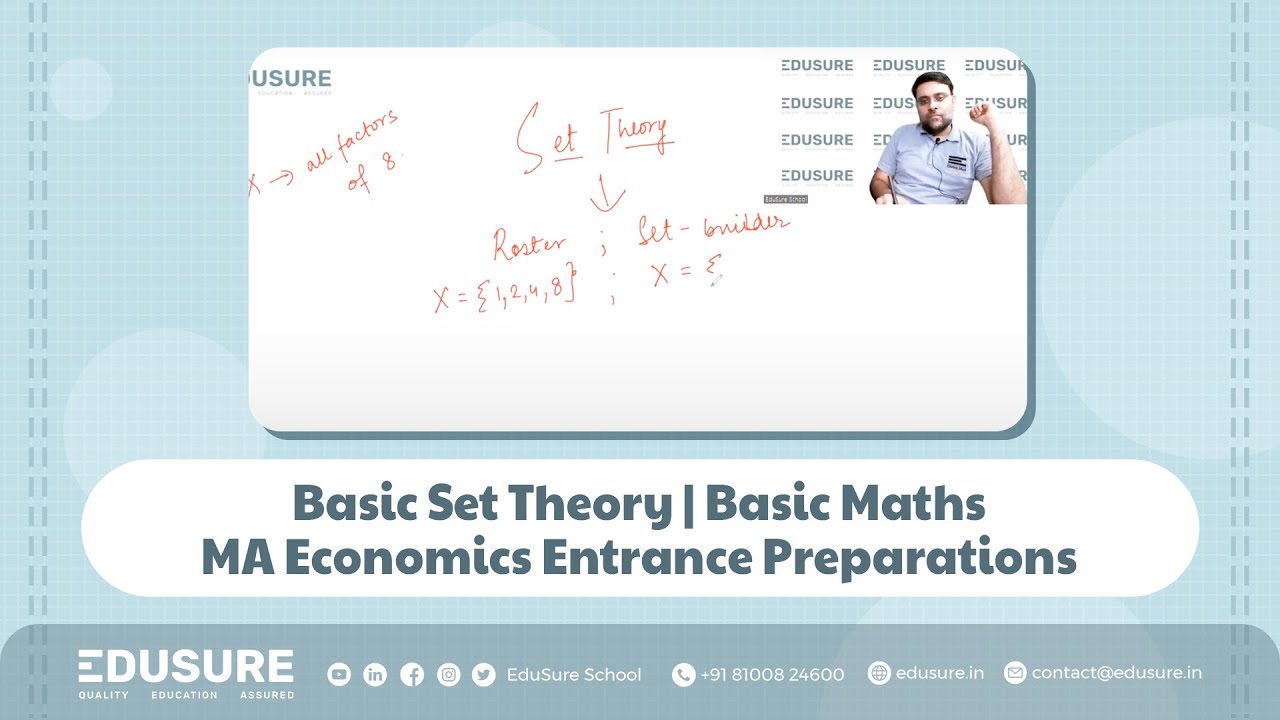 Basic Set Theory | Basic Maths |MA Economics Entrance Coaching| CUET ...