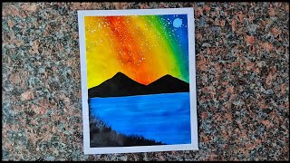 Beautiful Mountain 🌄 poster colour painting #shorts