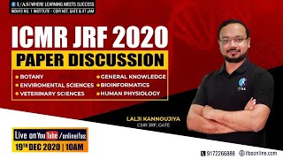 ICMR JRF 2020 | Live Paper Discussion