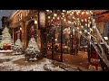Winter Night at Cozy Coffee Shop Ambience with Relaxing Smooth Jazz Music & Snow Falling  8 Hours