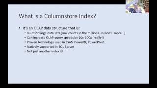 Ed Pollack Presents Improving Analytics Performance With Columnstore Indexes