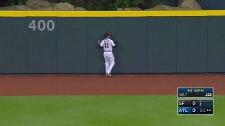 SF@ATL: Inciarte tracks down Belt's deep fly ball