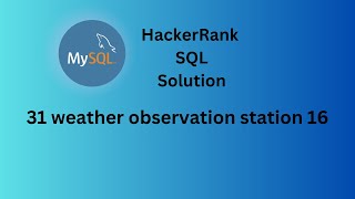 HackerRank SQL Solution |#31 weather observation station 16| SQL | Data Analyst Explorers