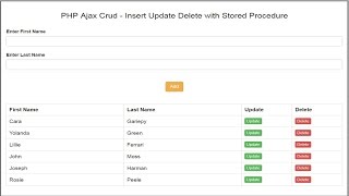 PHP Ajax Crud - Insert Update Delete with Stored Procedure 2