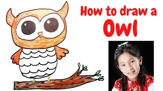 How to draw a Owl,drawing for kids easy,drawing step by step for kids, drawing for kids,kids drawing