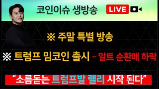 ※ 주말 특별 방송 ※ 트럼프 밈코인 출시 – 알트 순환매 하락 “소름돋는 트럼프발 랠리 시작 된다”