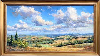 Italian Countryside TV Art | Gold Frame | Painting TV Screensaver