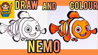 How to Draw Cute Nemo From Finding Nemo| EASY Step-by-Step Drawing for Kids & Beginners