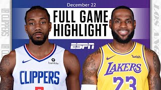LA Clippers vs. Los Angeles Lakers [FULL GAME HIGHLIGHTS] | NBA on ESPN