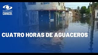Decenas de barrios inundados en Riohacha tras noche y madrugada de aguaceros