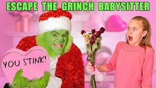Escape the Babysitter! The Grinch Babysitter Showdown! Escape the Room to Save Valentines Day !