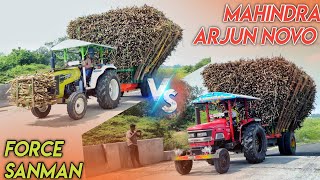 Force Sanman 6000 Tractor vs Mahindra 555DI Tractor sugarcane load| Come to Village