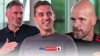 Carragher & Neville question Erik ten Hag on Ronaldo's future, Liverpool, Martinez & more
