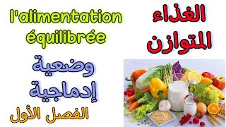 وضعية إدماجية الغذاء المتوازن l'alimentation équilibrée أولى متوسط الفصل الأول