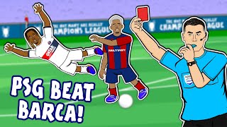 😲BARCA OUT!😲 Barcelona vs PSG 1-4 (Araujo Red Card Dembele Champions League Goal