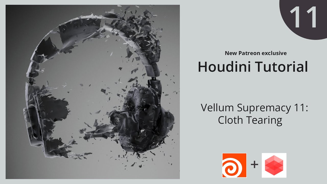 Cloth Tearing - Houdini Vellum Tutorial 11/Patreon Preview - YouTube