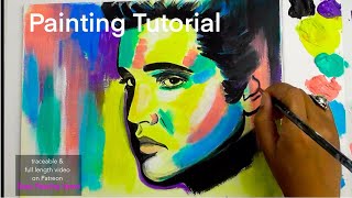 Acrylic Painting Tutorial ELVIS PRESLEY POP ART