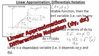 Linear Approximation: Differentials Notation