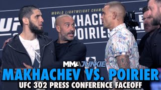Islam Makhachev, Dustin Poirier Separated at Faceoff After Exchanging Words | UFC 302
