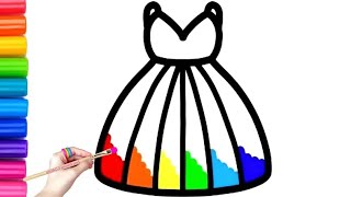 Beautiful dress drawing ,coloring and painting for kids and toddlers |