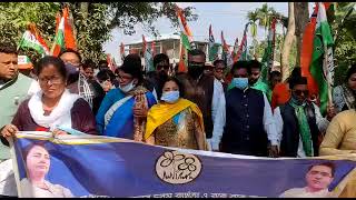 TMC's protest at Dharmanagar, North Tripura.