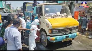 வெங்கல் -  வடமதுரை ஊராட்சிகளில் வைரஸ் குறித்த விழிப்புணர்வு நிகழ்ச்சி - வாகனங்களுக்கு கிருமி நாசினி