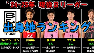 【'24-25シーズン開幕版】現役Bリーガー出身地ランキング（B1～B3を集計）